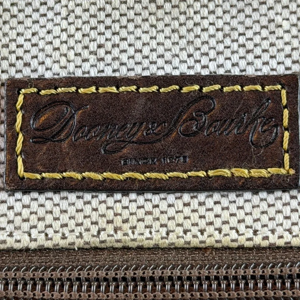 Dooney & Bourke Vintage Purple Ostrich Embossed Leather Backpack Bag Brown Trim